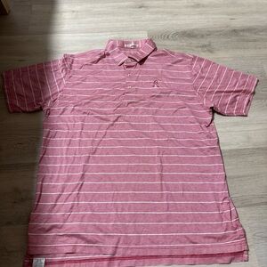Peter Millar Short Sleeve Men Polo Shirt Size XL Pink Heathered Golf Performance